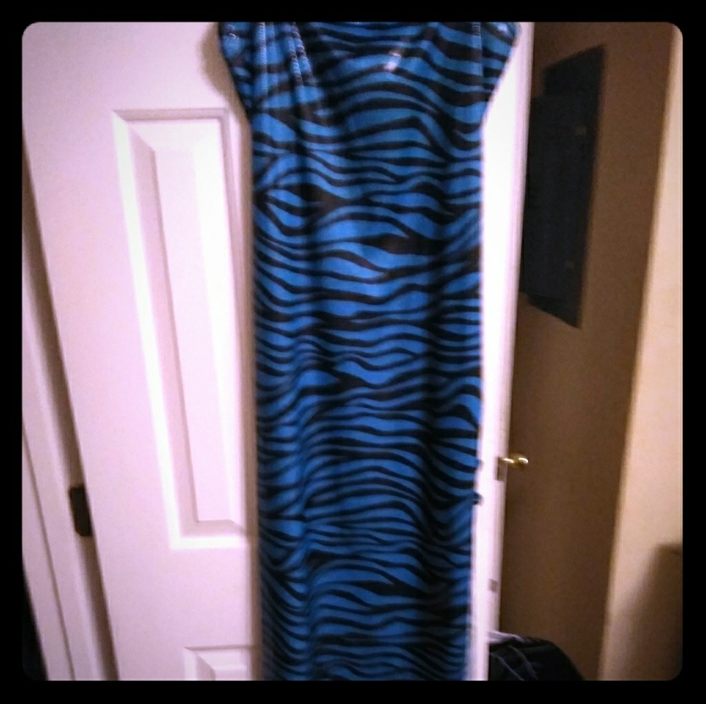 A blue leather dresd